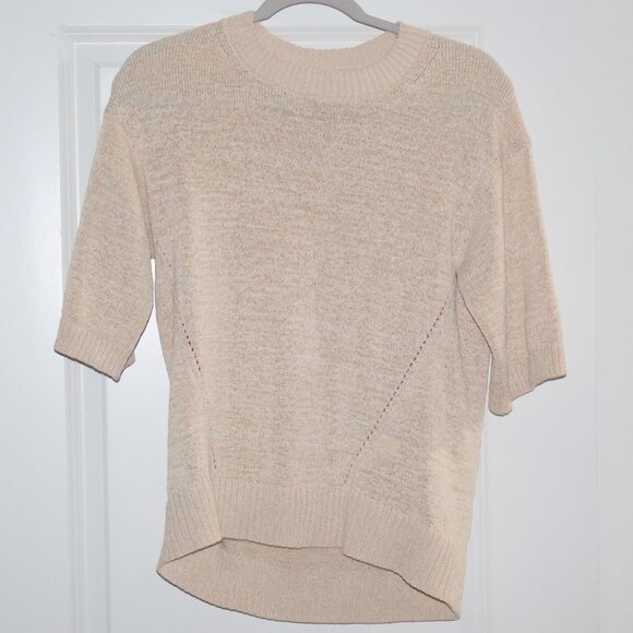 NEW Banana Republic Beige Short Sleeve Knit Sweater XS - Picture 4 of 8